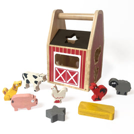 Kids Wooden Barnyard Shape Sorter