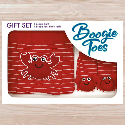 Little Red Crab Baby Leggings and Matching Rattles Socks for Baby