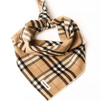 Dog Bandana - The Alta Tartan Classic Plaid - Tan