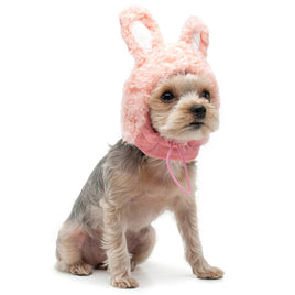 Pet Fluffy Bunny Hat - Pink