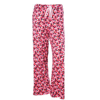 Womens Pajama Bottoms XOXO LOVE Print - Red/Pink