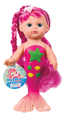 Bath-time Mermaid Doll in Pink or Purple