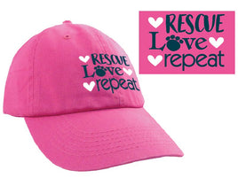 Womens Low Profile Ball Cap - Rescue Love Repeat