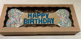 Giant Happy Birthday Dog Bone - Decorated Dog Treats