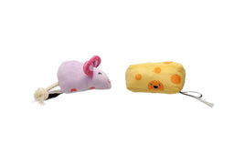 Cat Toy mouse and cheese 2 pc set