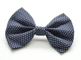 Navy Pin Dot Pet Bow Tie