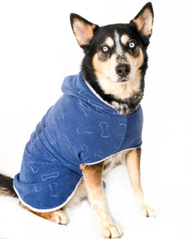 pet microfiber hooded bathrobe towel with Velcro